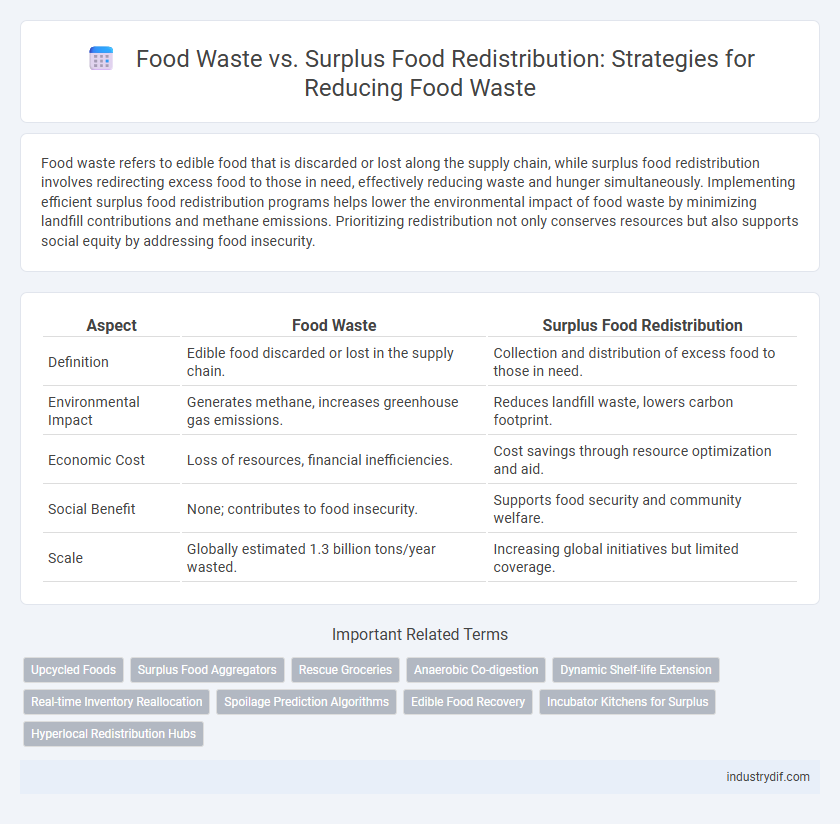 Food Waste vs. Surplus Food Redistribution: Strategies for Reducing Food Waste