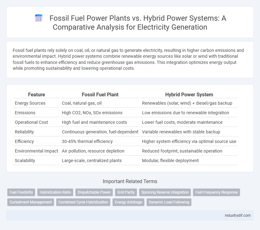 Fossil Fuel Power Plants vs. Hybrid Power Systems: A Comparative Analysis for Electricity Generation