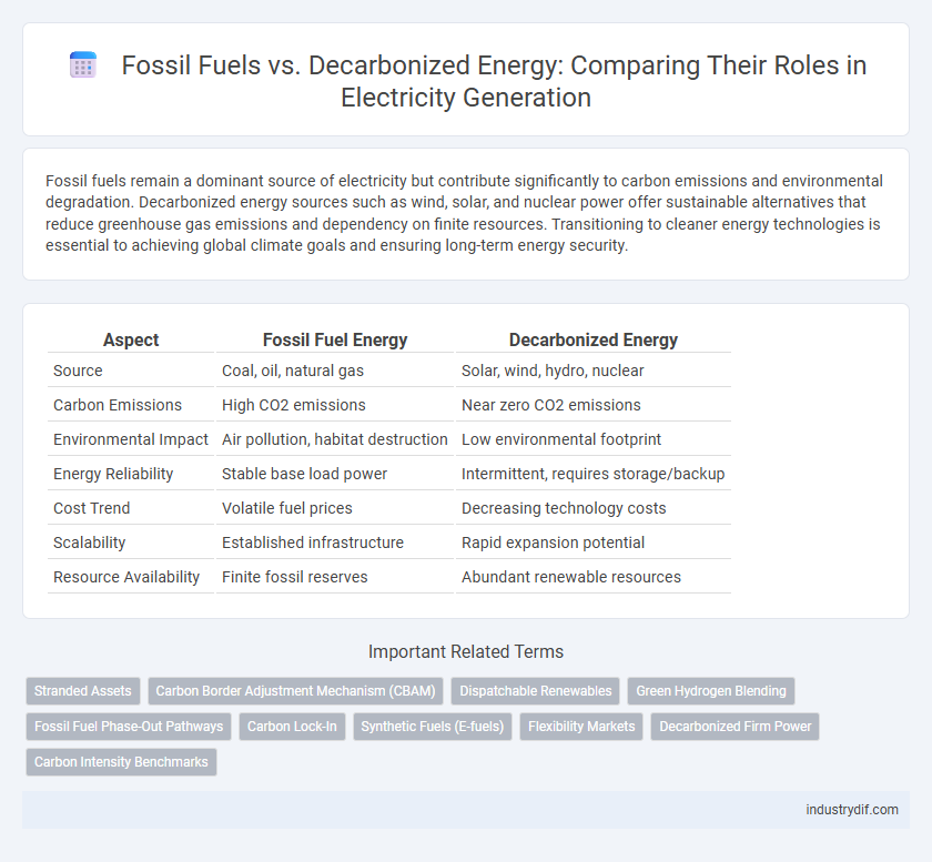 Fossil Fuels vs. Decarbonized Energy: Comparing Their Roles in Electricity Generation
