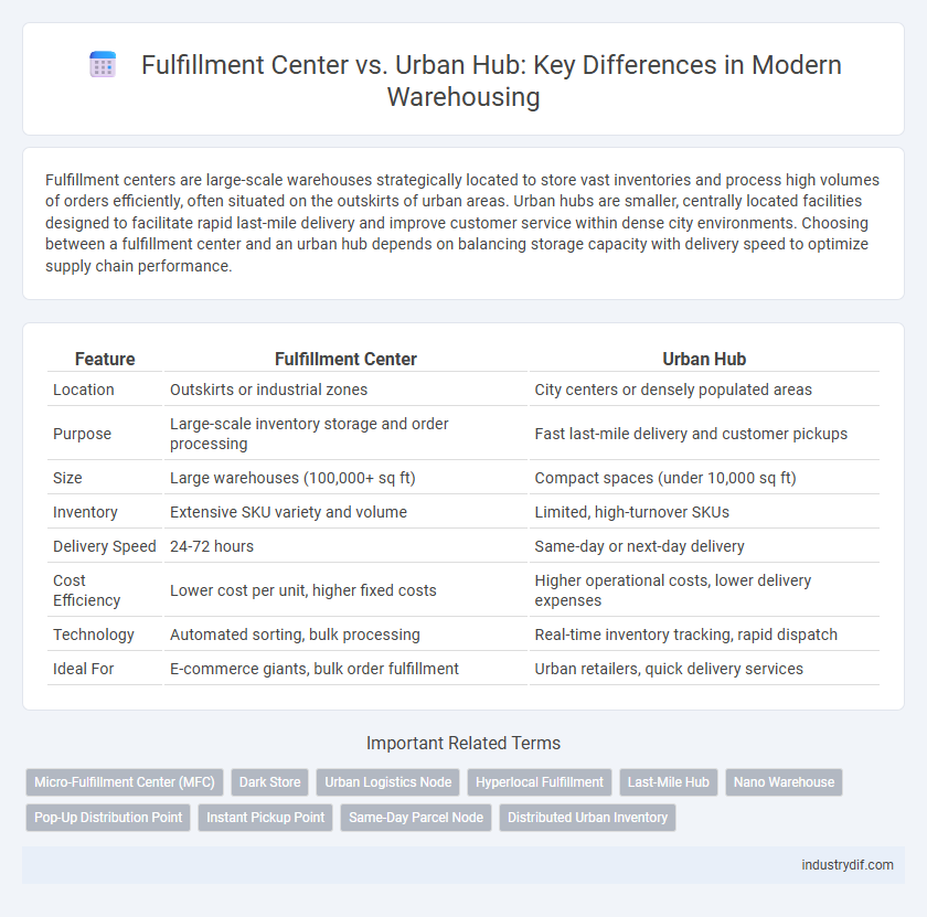 Fulfillment Center vs. Urban Hub: Key Differences in Modern Warehousing
