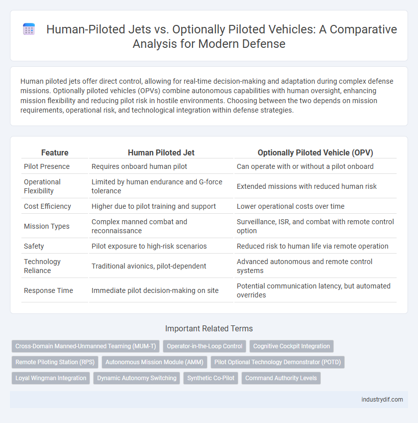 Human-Piloted Jets vs. Optionally Piloted Vehicles: A Comparative Analysis for Modern Defense