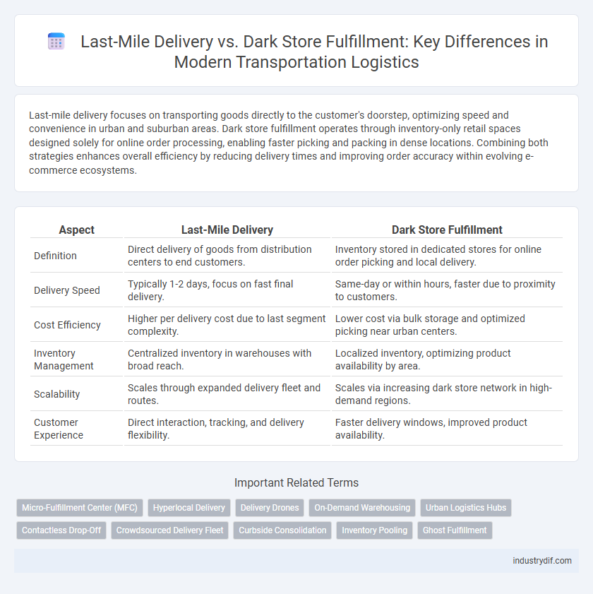 Last-Mile Delivery vs. Dark Store Fulfillment: Key Differences in Modern Transportation Logistics