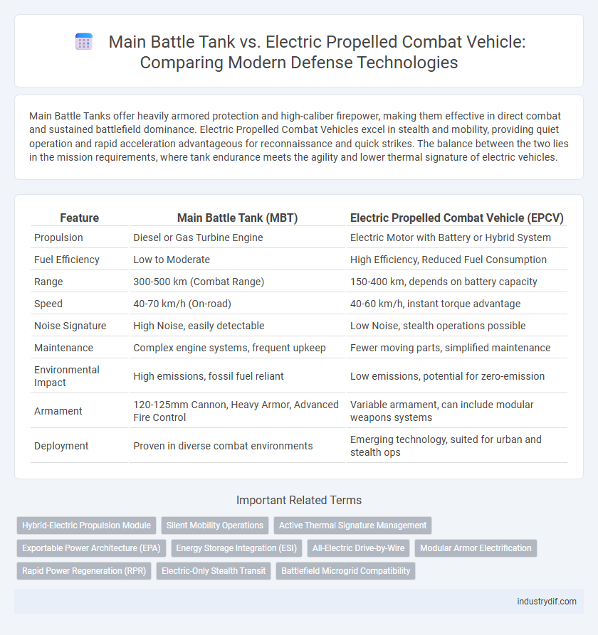 Main Battle Tank vs. Electric Propelled Combat Vehicle: Comparing Modern Defense Technologies