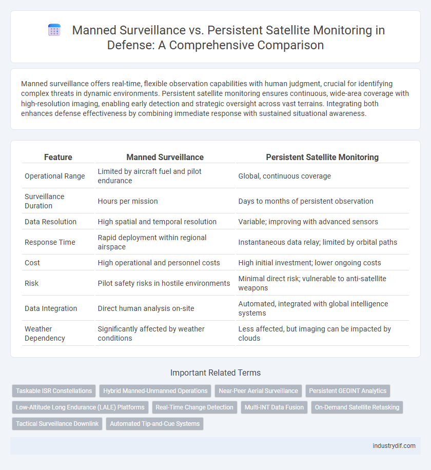 Manned Surveillance vs. Persistent Satellite Monitoring in Defense: A Comprehensive Comparison