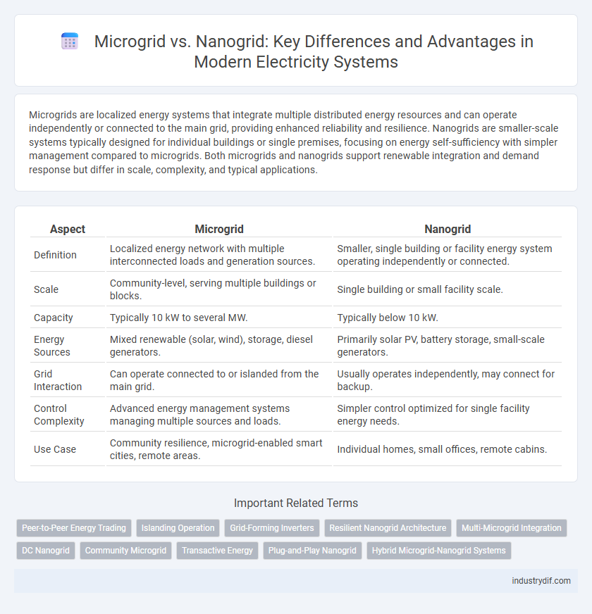 Microgrid vs. Nanogrid: Key Differences and Advantages in Modern Electricity Systems