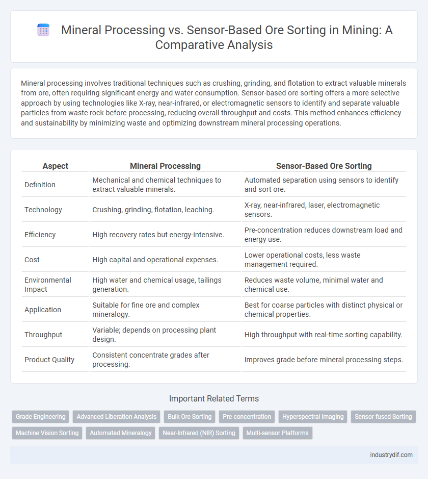 Mineral Processing vs. Sensor-Based Ore Sorting in Mining: A Comparative Analysis