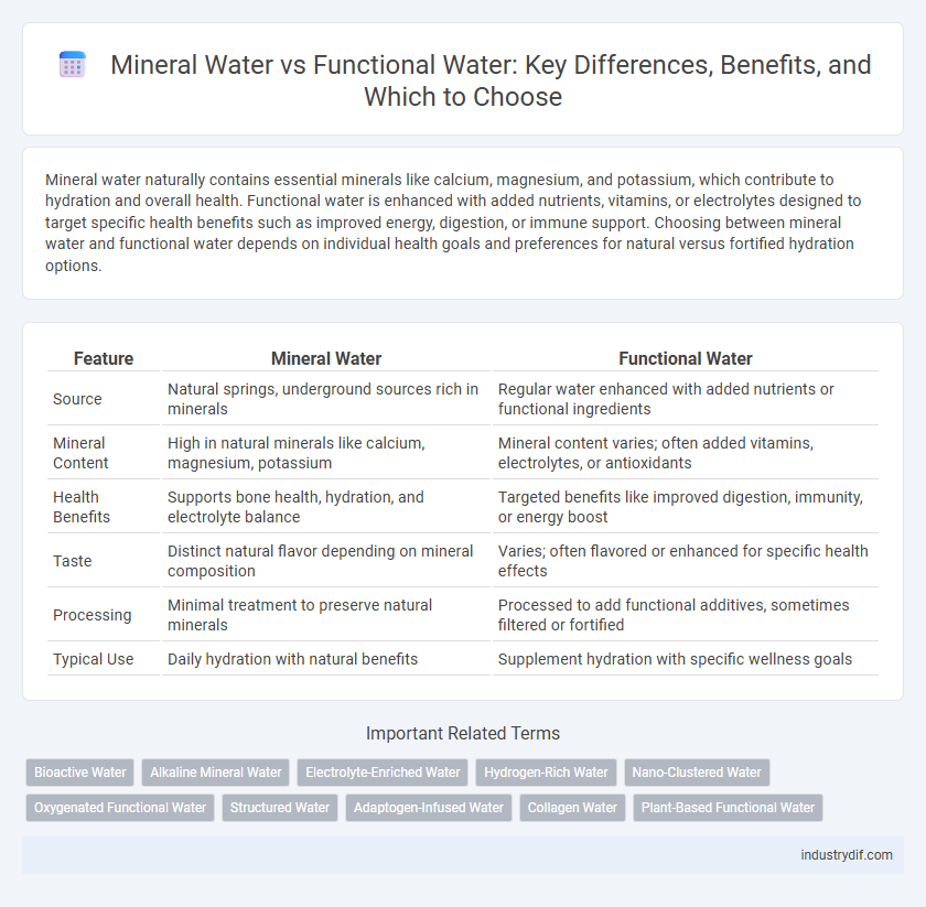 Mineral Water vs Functional Water: Key Differences, Benefits, and Which to Choose