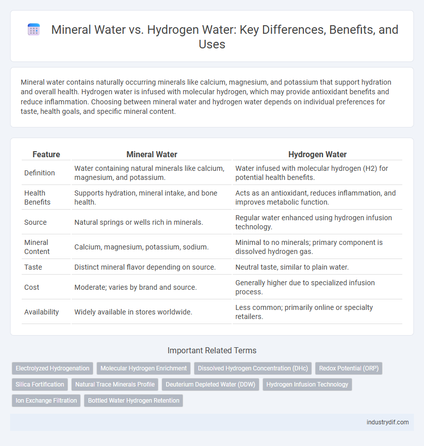 Mineral Water vs. Hydrogen Water: Key Differences, Benefits, and Uses