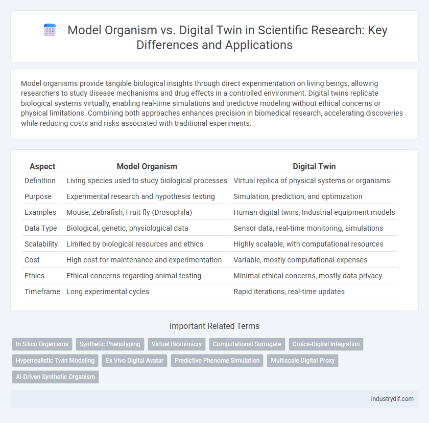Model Organism vs. Digital Twin in Scientific Research: Key Differences and Applications