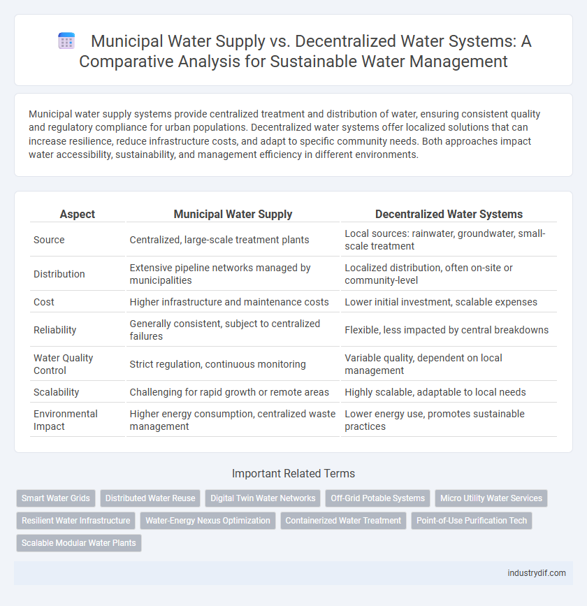 Municipal Water Supply vs. Decentralized Water Systems: A Comparative Analysis for Sustainable Water Management