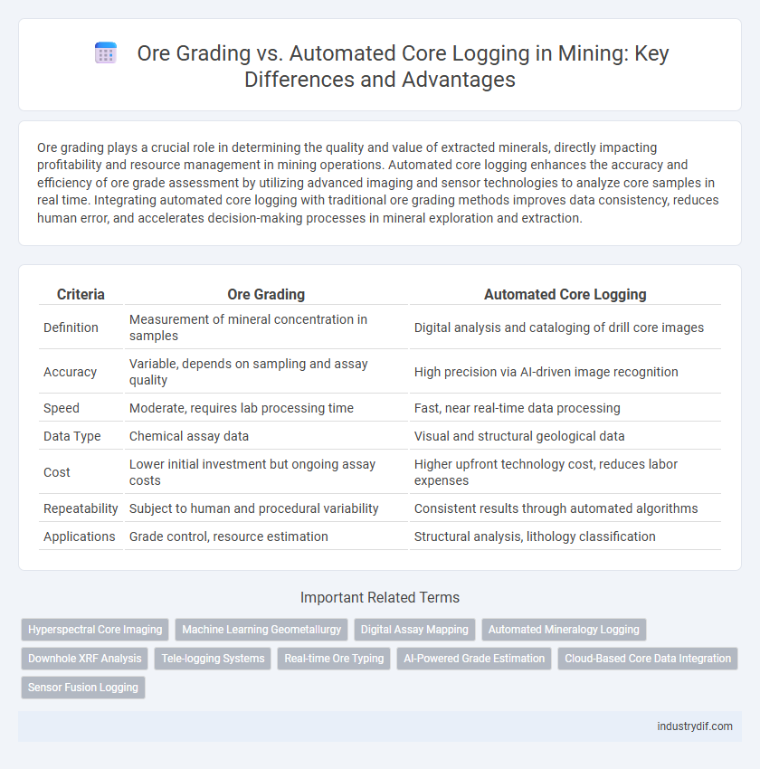 Ore Grading vs. Automated Core Logging in Mining: Key Differences and Advantages