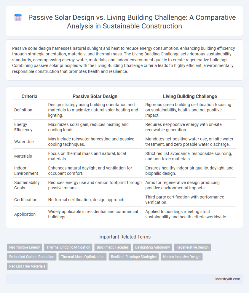 Passive Solar Design vs. Living Building Challenge: A Comparative Analysis in Sustainable Construction