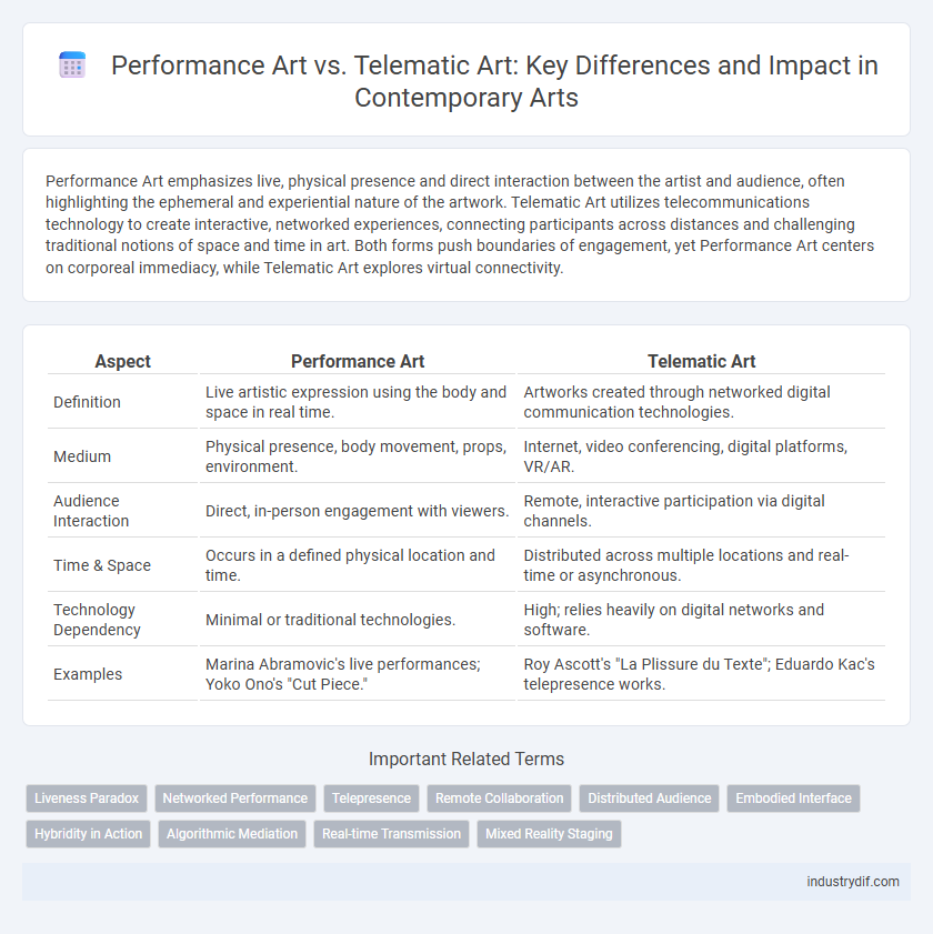 Performance Art vs. Telematic Art: Key Differences and Impact in Contemporary Arts