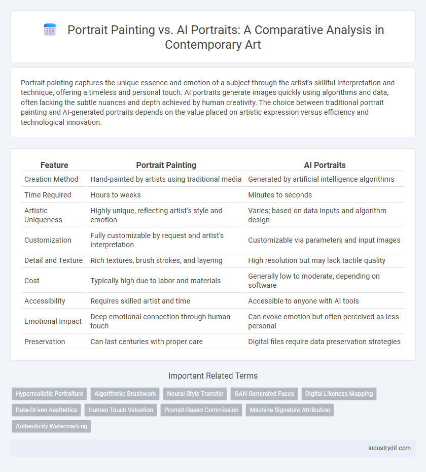 Portrait Painting vs. AI Portraits: A Comparative Analysis in Contemporary Art