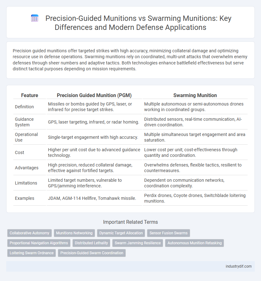 Precision-Guided Munitions vs Swarming Munitions: Key Differences and Modern Defense Applications