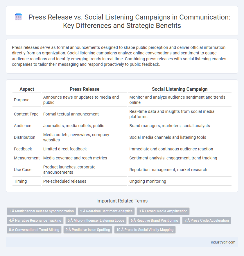 Press Release vs. Social Listening Campaigns in Communication: Key Differences and Strategic Benefits