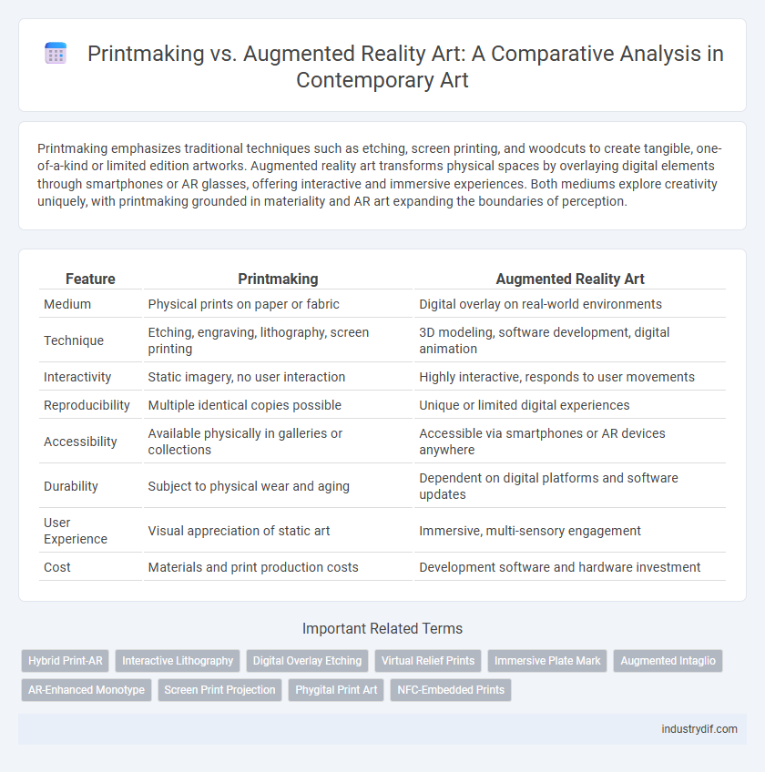 Printmaking vs. Augmented Reality Art: A Comparative Analysis in Contemporary Art