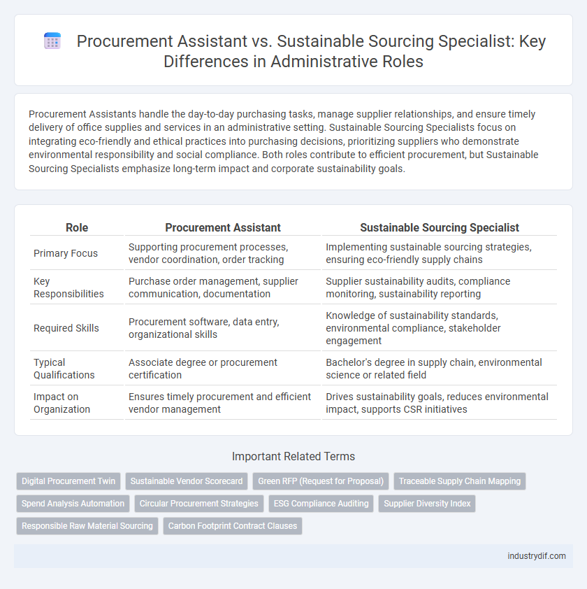 Procurement Assistant vs. Sustainable Sourcing Specialist: Key Differences in Administrative Roles