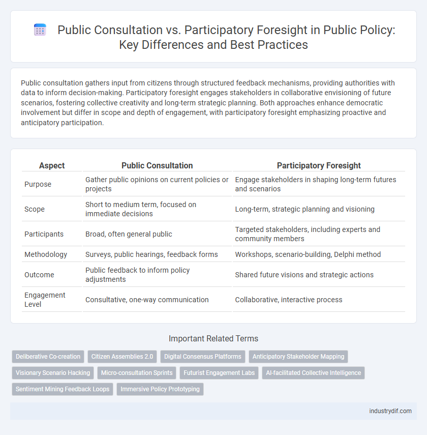 Public Consultation vs. Participatory Foresight in Public Policy: Key Differences and Best Practices