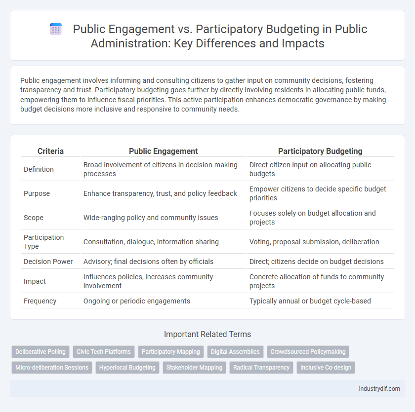 Public Engagement vs. Participatory Budgeting in Public Administration: Key Differences and Impacts