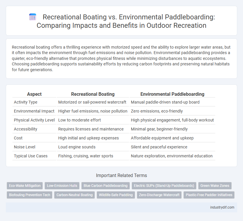 Recreational Boating vs. Environmental Paddleboarding: Comparing Impacts and Benefits in Outdoor Recreation