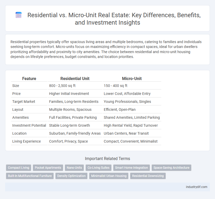 Residential vs. Micro-Unit Real Estate: Key Differences, Benefits, and Investment Insights