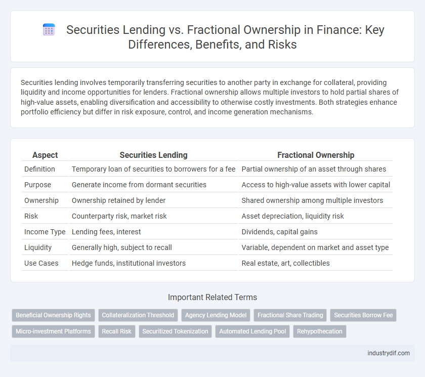 Securities Lending vs. Fractional Ownership in Finance: Key Differences, Benefits, and Risks