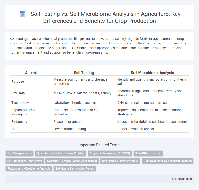 Soil Testing vs. Soil Microbiome Analysis in Agriculture: Key Differences and Benefits for Crop Production