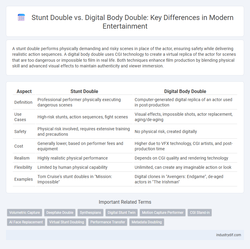 Stunt Double vs. Digital Body Double: Key Differences in Modern Entertainment