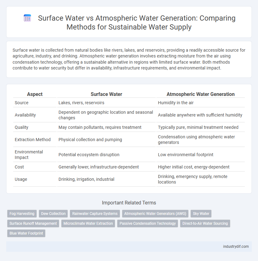 Surface Water vs Atmospheric Water Generation: Comparing Methods for Sustainable Water Supply