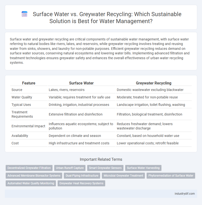 Surface Water vs. Greywater Recycling: Which Sustainable Solution is Best for Water Management?