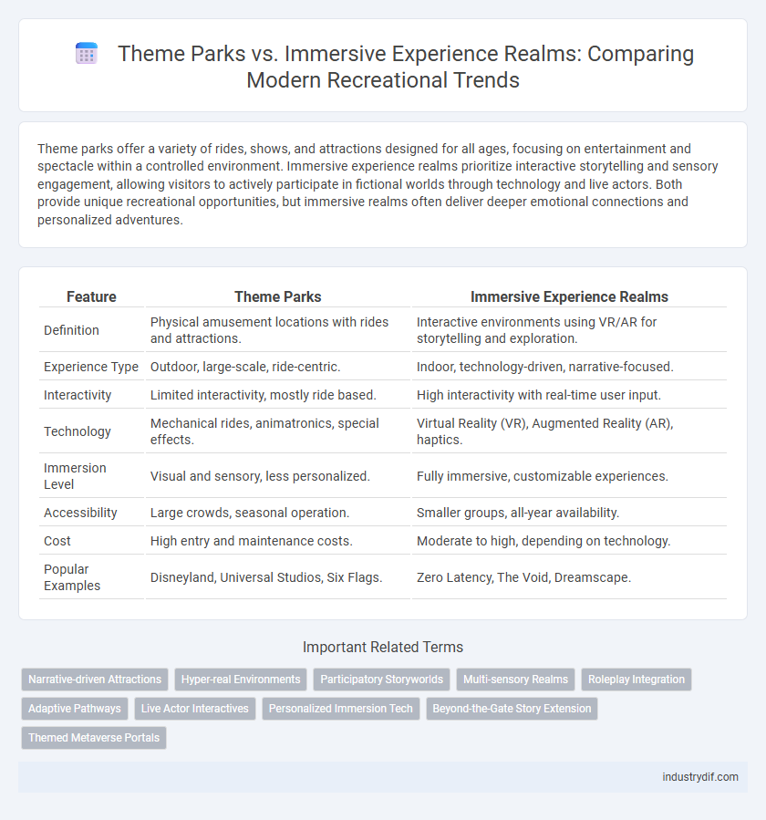 Theme Parks vs. Immersive Experience Realms: Comparing Modern Recreational Trends