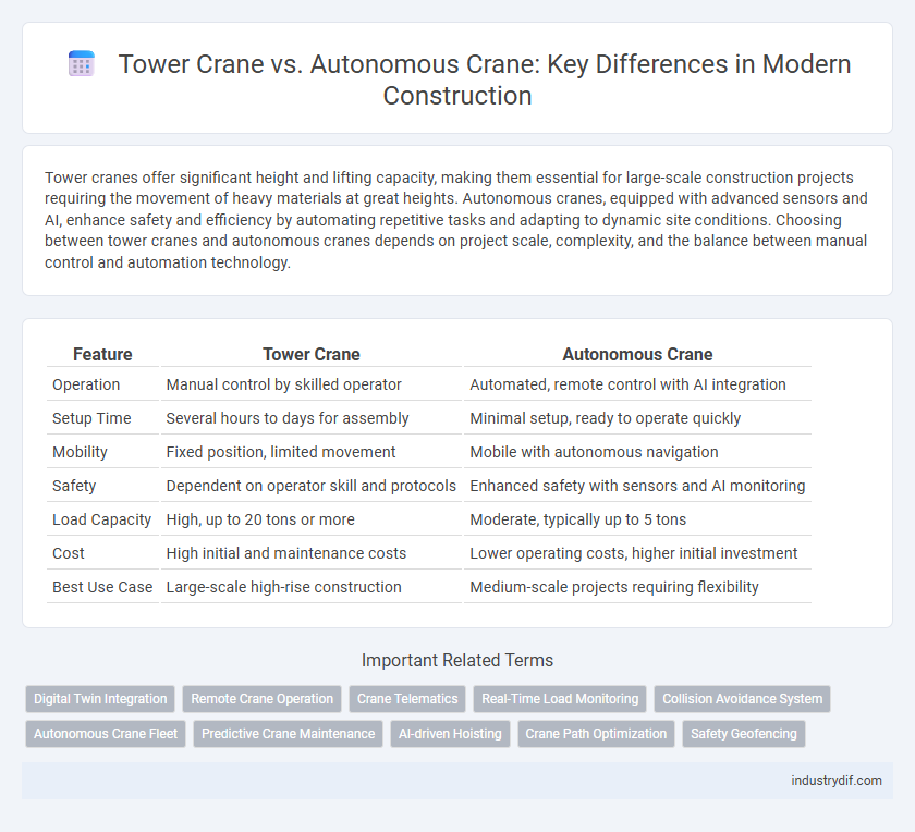 Tower Crane vs. Autonomous Crane: Key Differences in Modern Construction