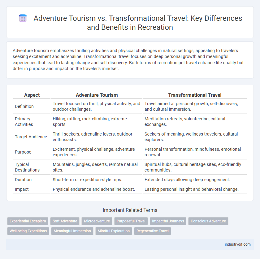 Adventure Tourism vs. Transformational Travel: Key Differences and Benefits in Recreation