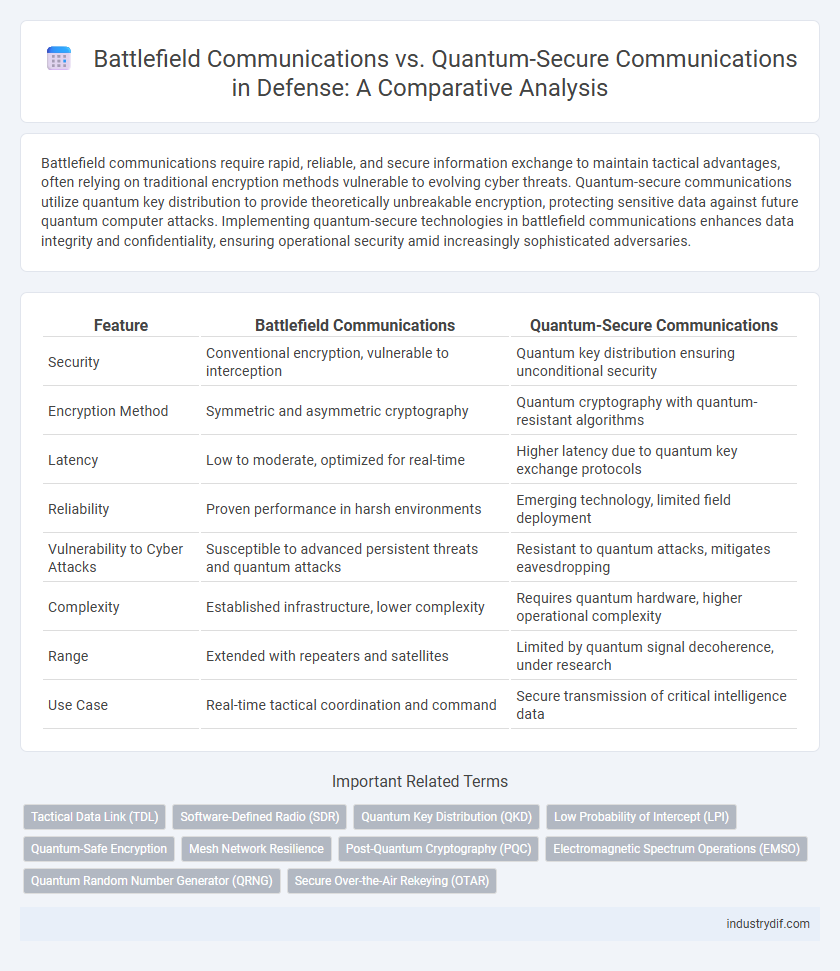 Battlefield Communications vs. Quantum-Secure Communications in Defense: A Comparative Analysis