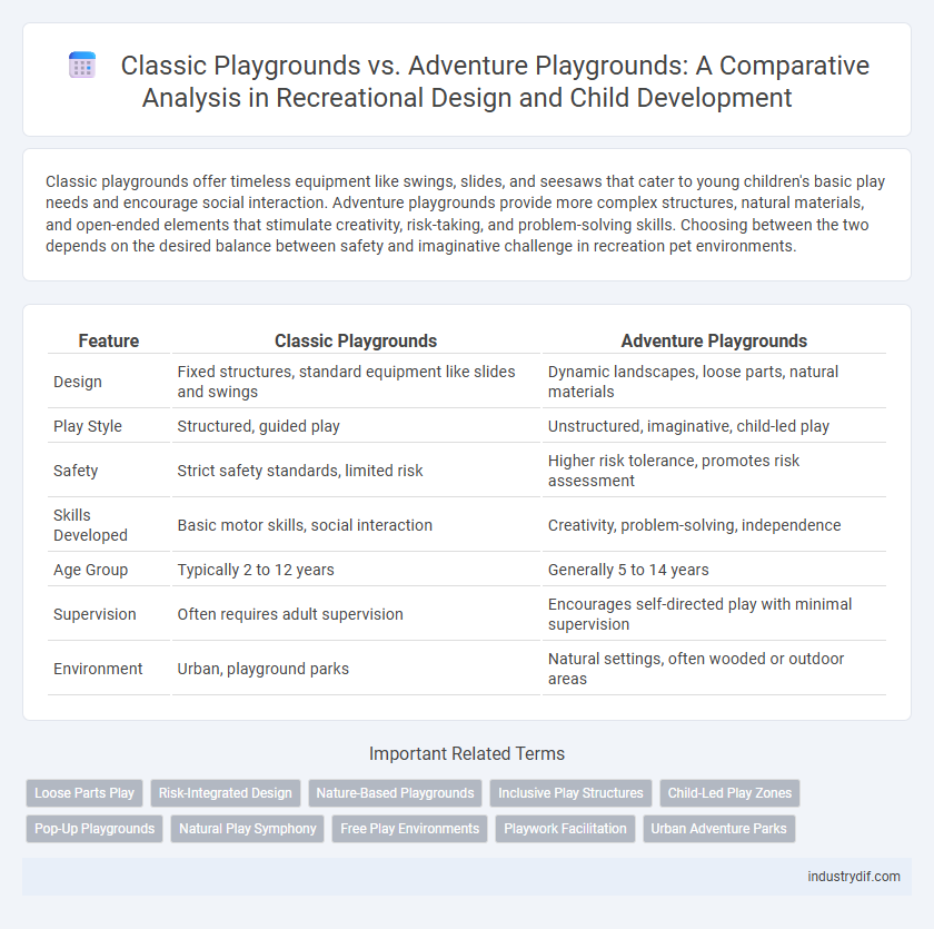 Classic Playgrounds vs. Adventure Playgrounds: A Comparative Analysis in Recreational Design and Child Development