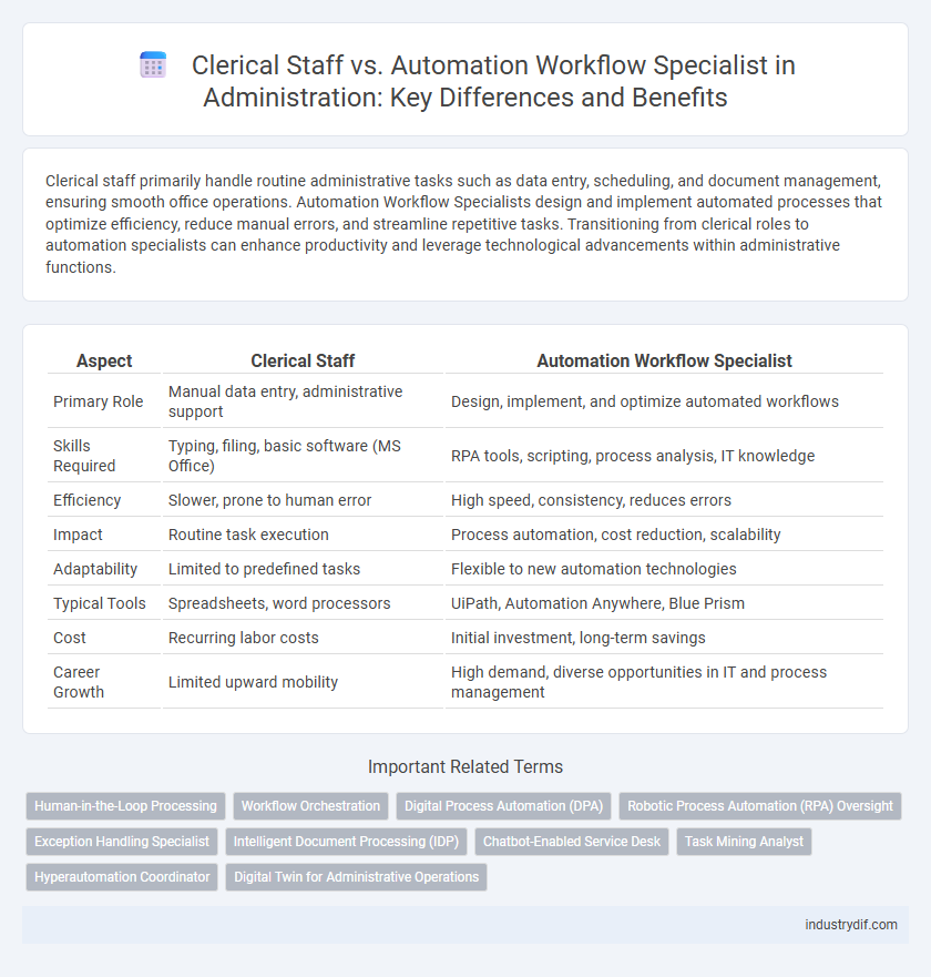 Clerical Staff vs. Automation Workflow Specialist in Administration: Key Differences and Benefits