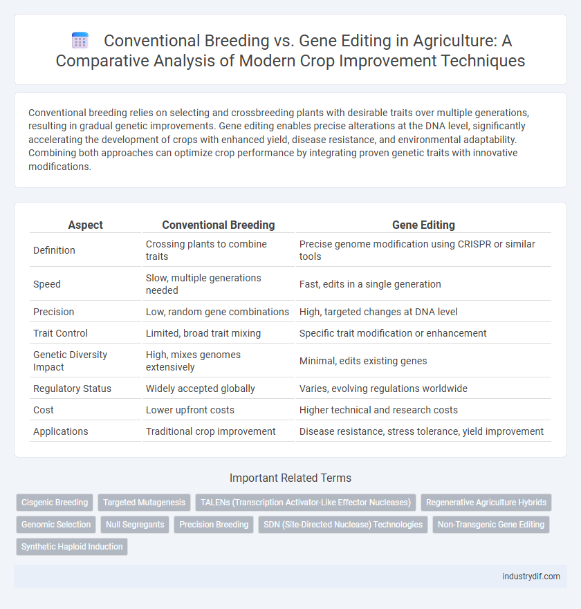 Conventional Breeding vs. Gene Editing in Agriculture: A Comparative Analysis of Modern Crop Improvement Techniques