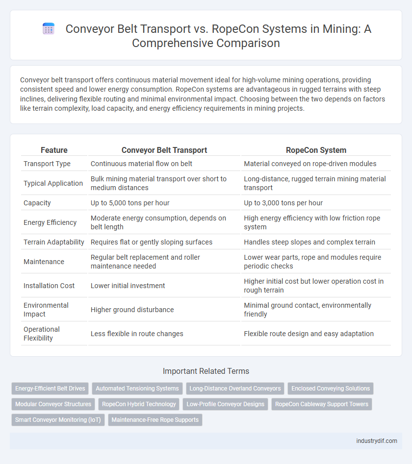Conveyor Belt Transport vs. RopeCon Systems in Mining: A Comprehensive Comparison