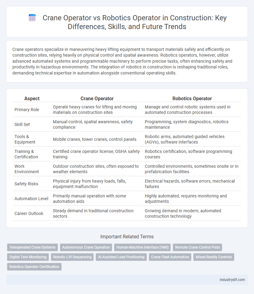 Crane Operator vs Robotics Operator in Construction: Key Differences, Skills, and Future Trends