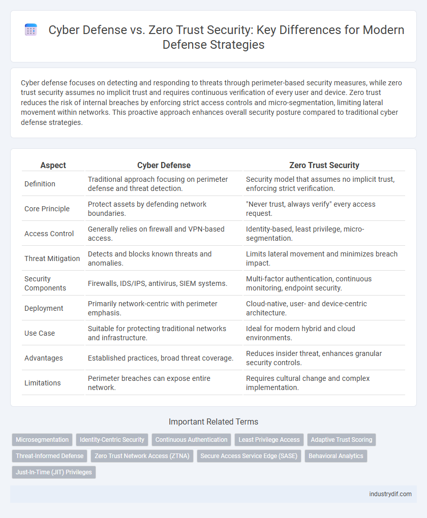 Cyber Defense vs. Zero Trust Security: Key Differences for Modern Defense Strategies