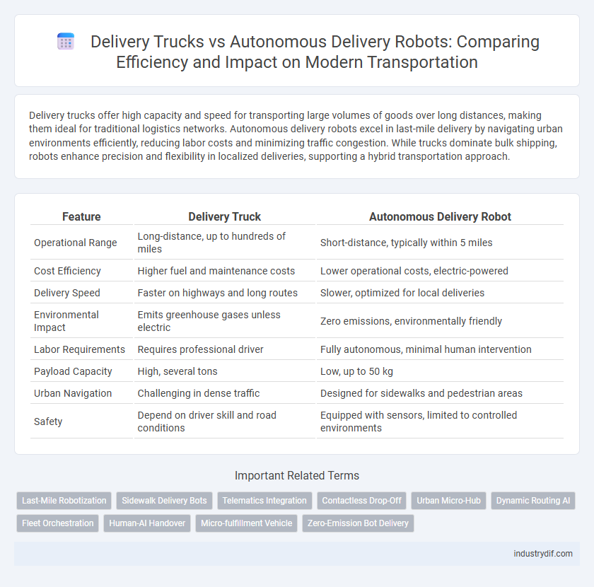 Delivery Trucks vs Autonomous Delivery Robots: Comparing Efficiency and Impact on Modern Transportation