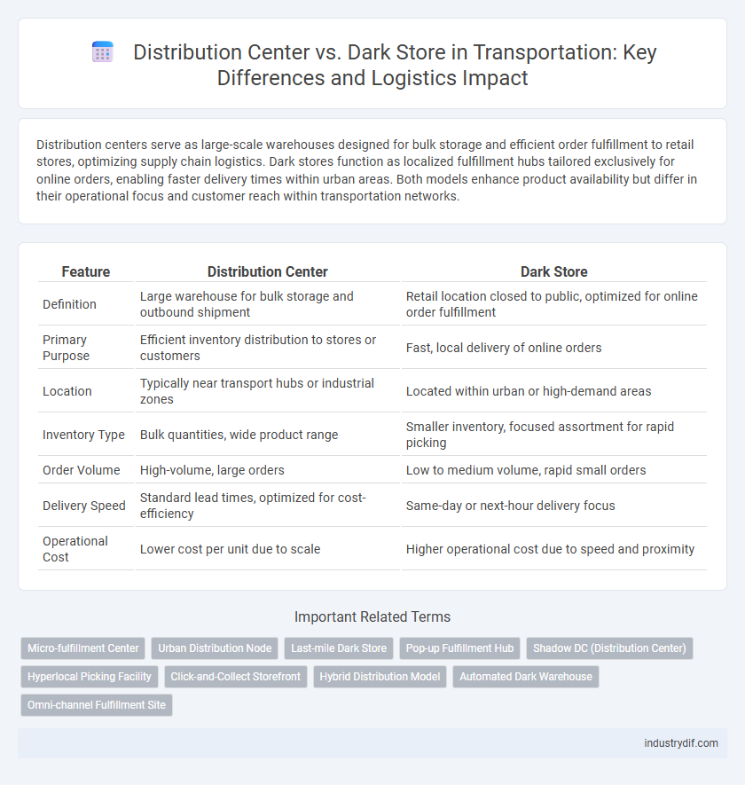 Distribution Center vs. Dark Store in Transportation: Key Differences and Logistics Impact