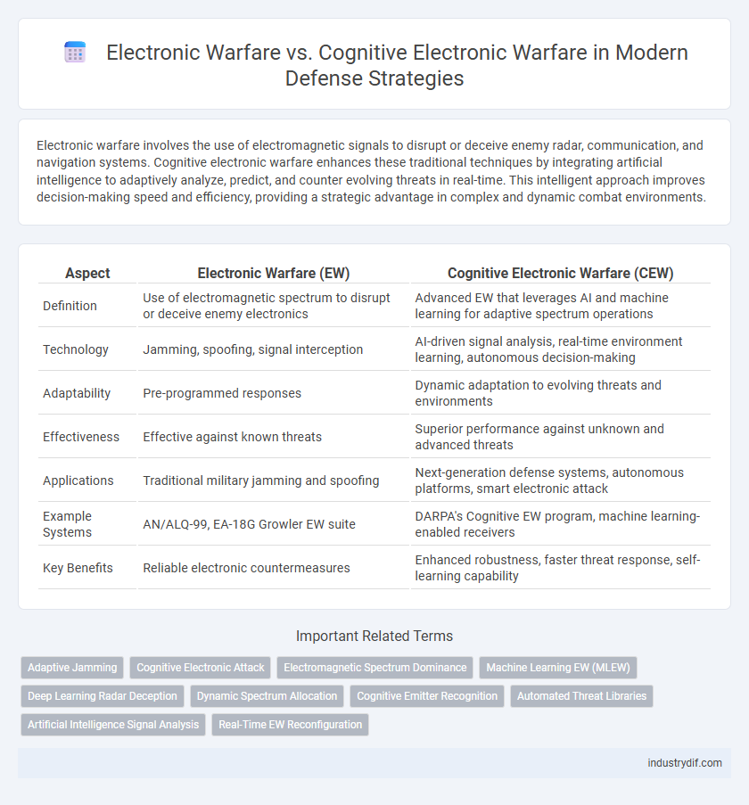Electronic Warfare vs. Cognitive Electronic Warfare in Modern Defense Strategies