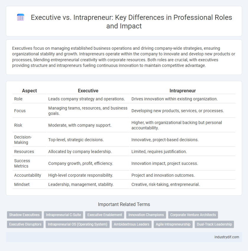 Executive vs. Intrapreneur: Key Differences in Professional Roles and Impact