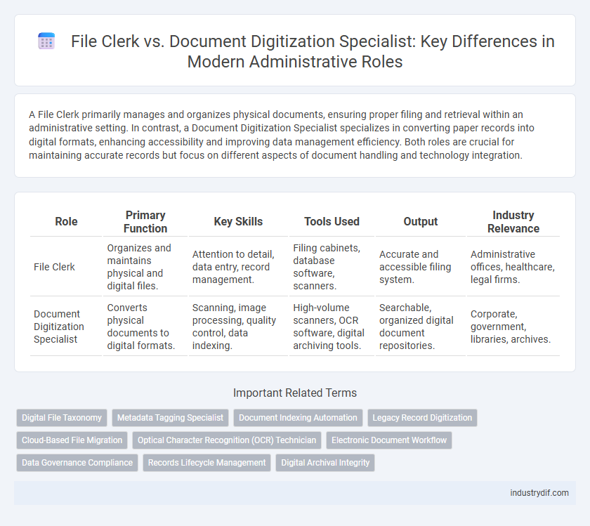 File Clerk vs. Document Digitization Specialist: Key Differences in Modern Administrative Roles