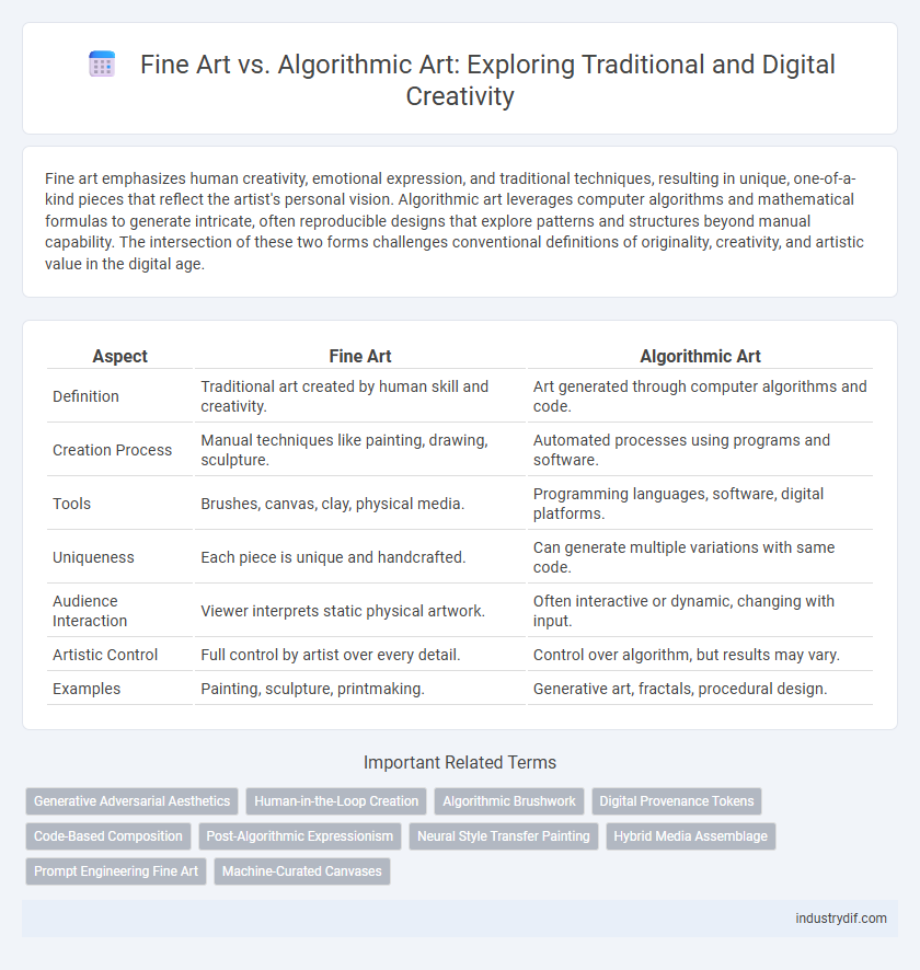 Fine Art vs. Algorithmic Art: Exploring Traditional and Digital Creativity