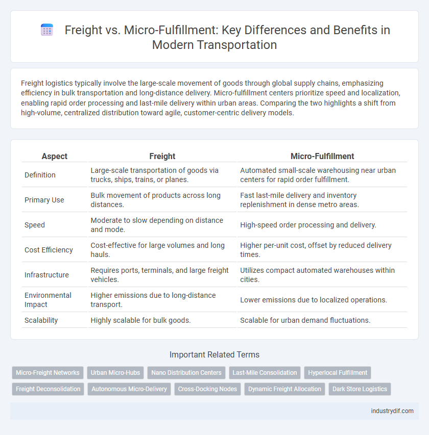 Freight vs. Micro-Fulfillment: Key Differences and Benefits in Modern Transportation
