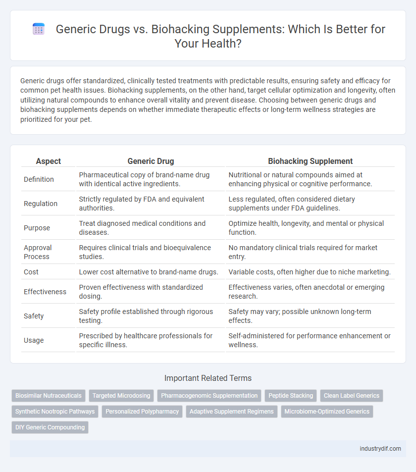 Generic Drugs vs. Biohacking Supplements: Which Is Better for Your Health?