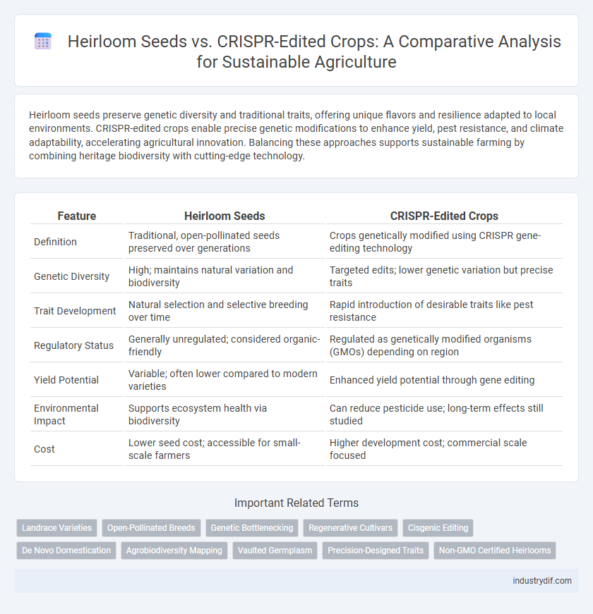 Heirloom Seeds vs. CRISPR-Edited Crops: A Comparative Analysis for Sustainable Agriculture